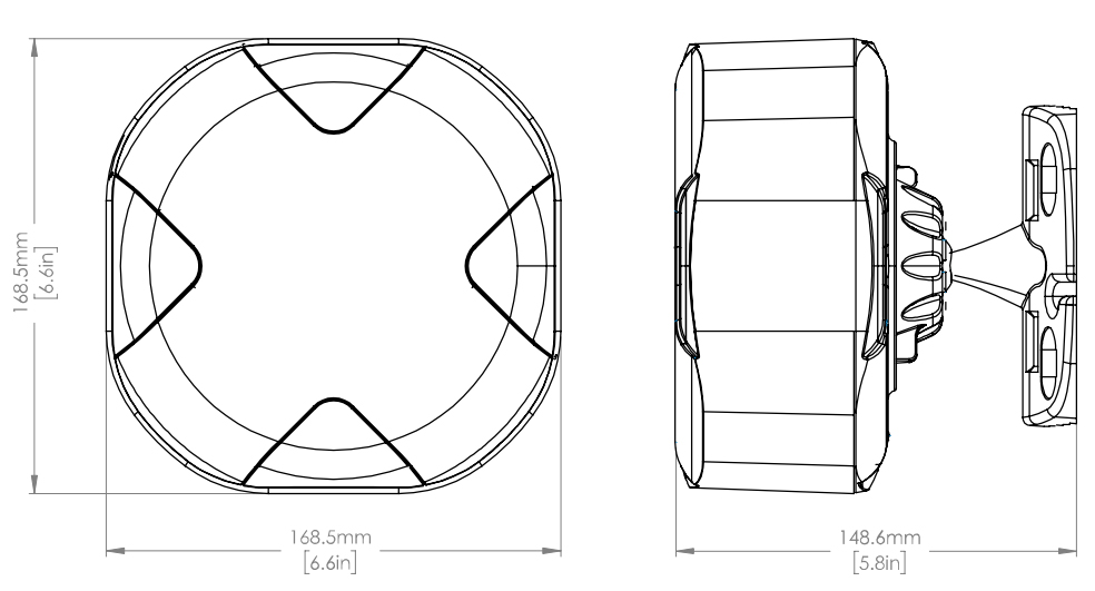 Mechanical dimensions 5G LTE Quad Antenna